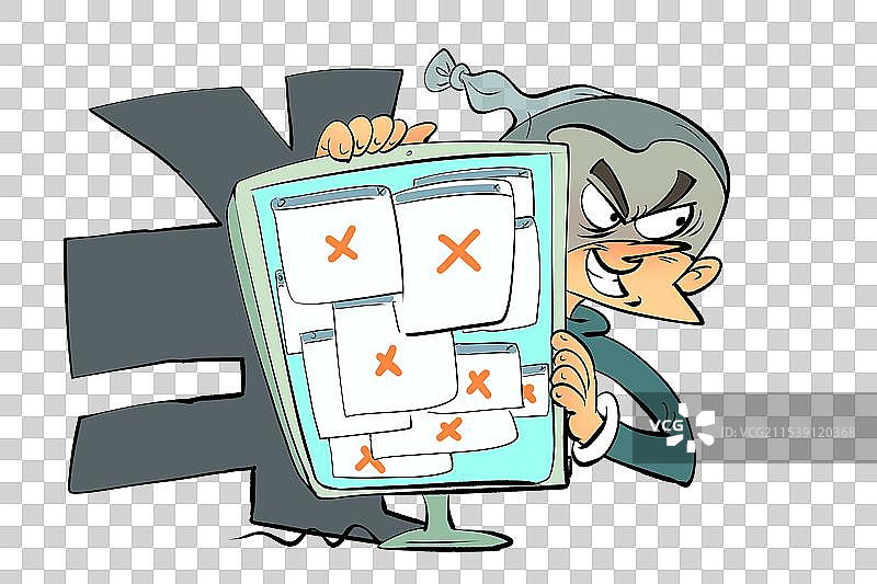 仿冒诈骗类网站平台犯罪分子盗窃个人信息卡通漫画元素图片素材