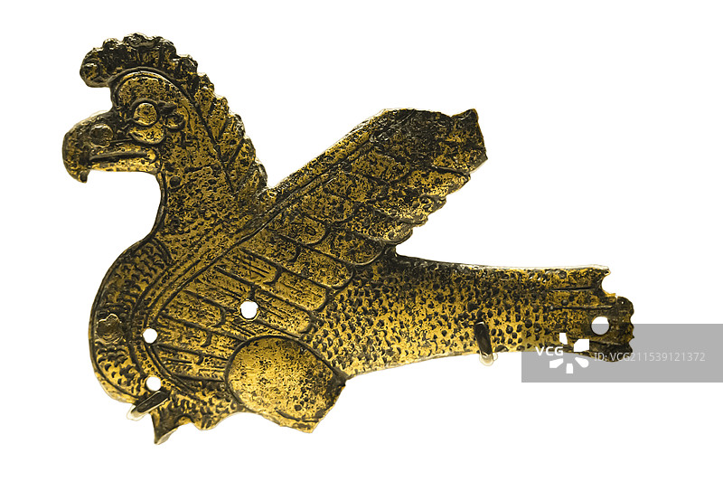 鱼尾格里芬鎏金铜腰带饰件 乌拉尔图王国 土耳其图片素材