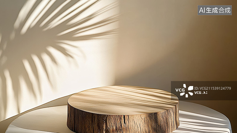 【AI数字艺术】实木电子商务商品展台图片素材