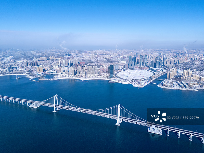 大连雪景图片素材