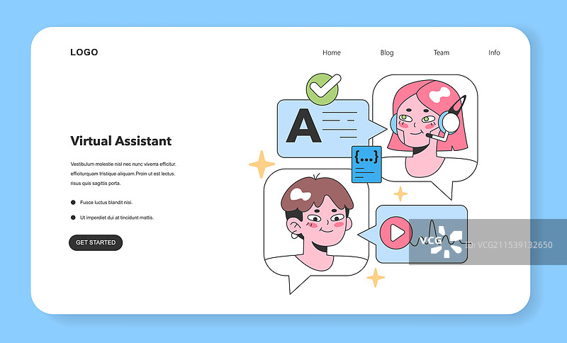 虚拟助手概念平面图图片素材