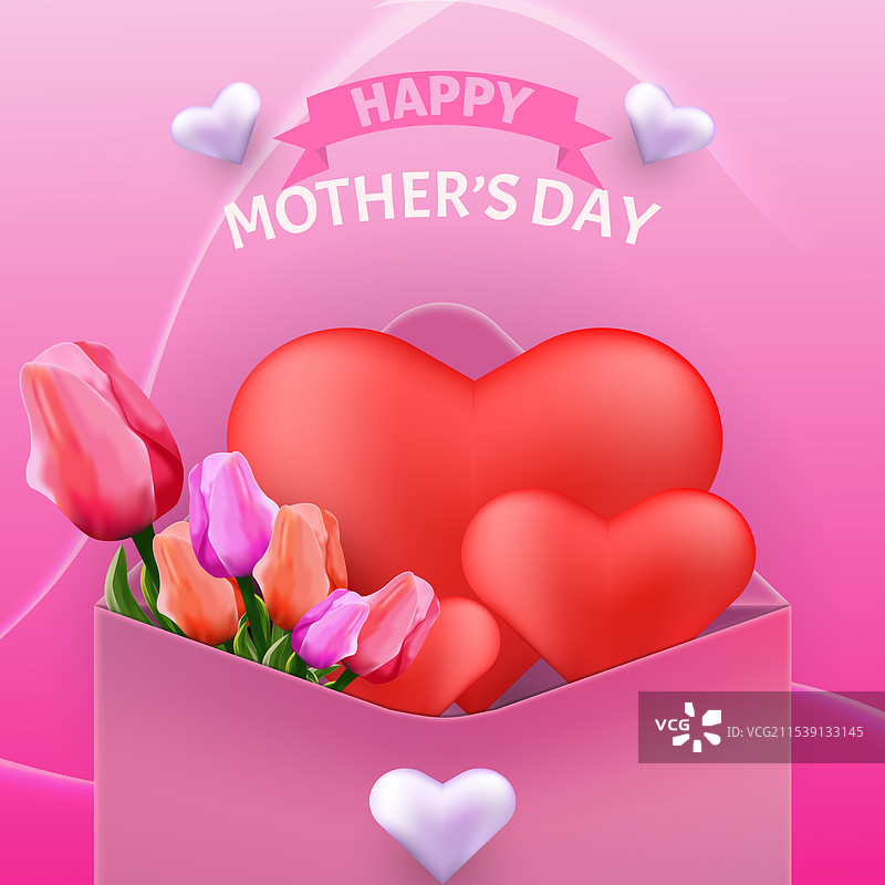 母亲节快乐背景信封图片素材