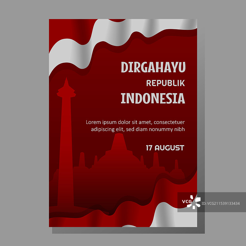 印度尼西亚共和国独立日海报设计图片素材