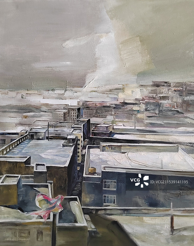 《二月风》布面油画图片素材