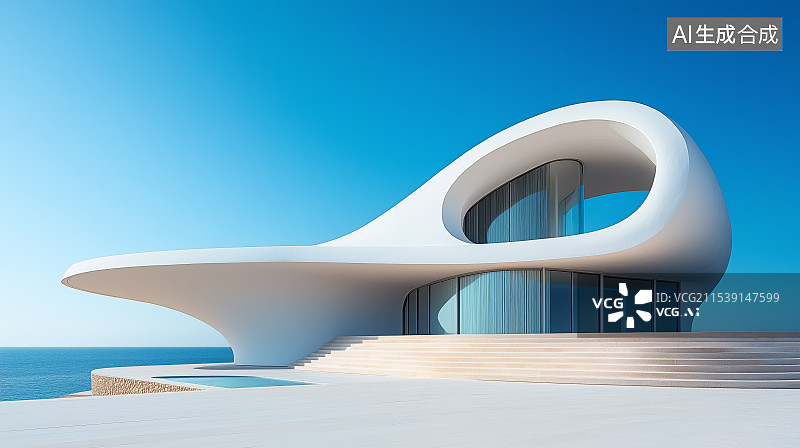 【AI数字艺术】现代建筑空间广场平台图片素材