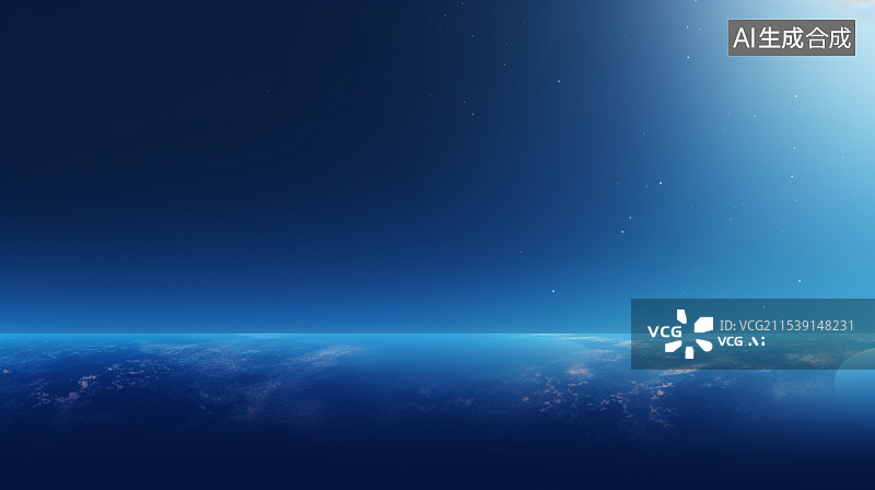 【AI数字艺术】湛蓝天空星空与云海背景图图片素材