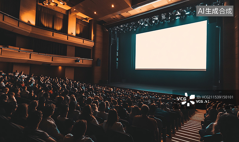 【AI数字艺术】大型投屏会议万人会议现场图片素材