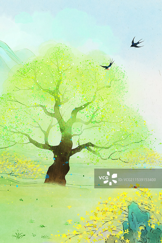 立春风景竖版无人图片素材