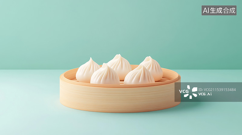 【AI数字艺术】蒸笼里的包子图片素材