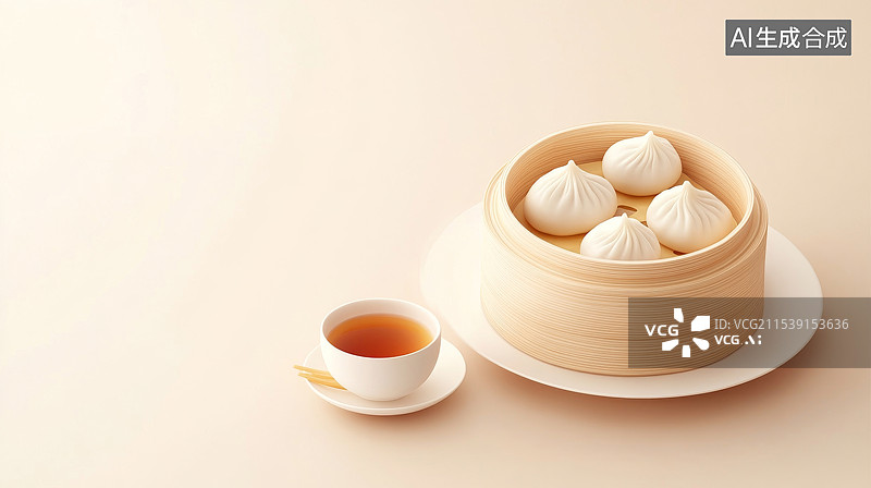 【AI数字艺术】蒸笼里的包子图片素材