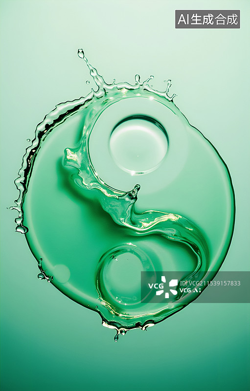 【AI数字艺术】平衡与和谐的水之舞图片素材