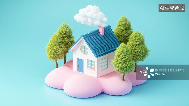 【AI数字艺术】梦幻童话小屋图片素材