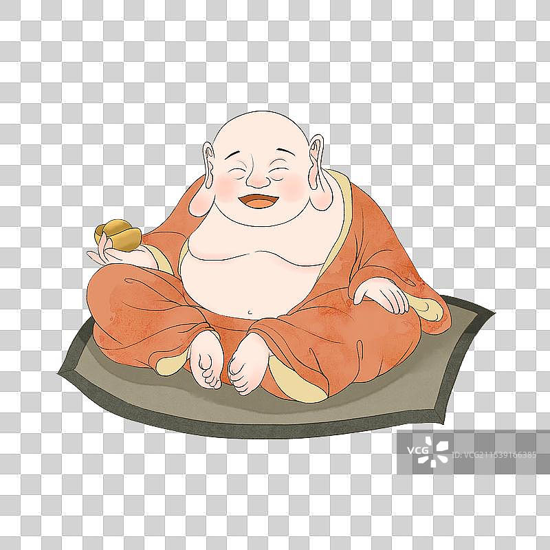 弥勒佛坐在垫子上的人物元素图片素材
