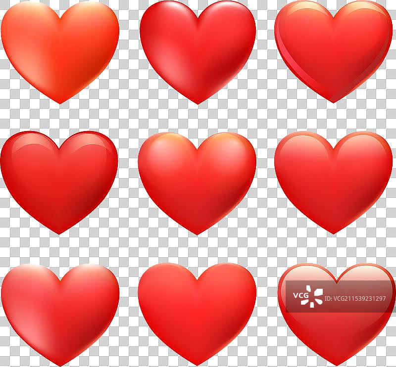 美丽的红色心形图案，带有闪亮的效果图片素材