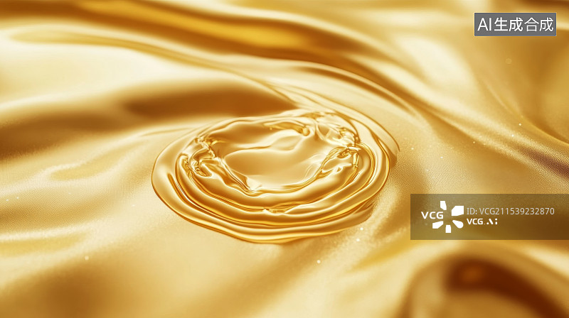 【AI数字艺术】金黄色液体图片素材