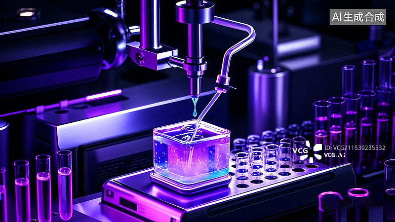 【AI数字艺术】医学实验室自动吸管试验图片素材