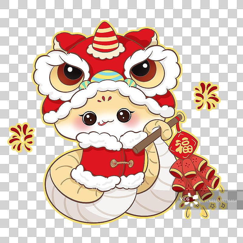 2025蛇年新年插画图片素材