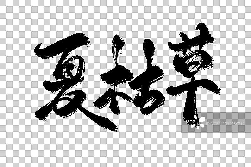 夏枯草中药材古风书法艺术字图片素材