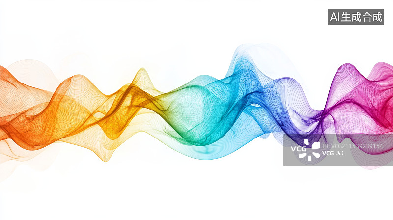 【AI数字艺术】彩色声波艺术图案图片素材