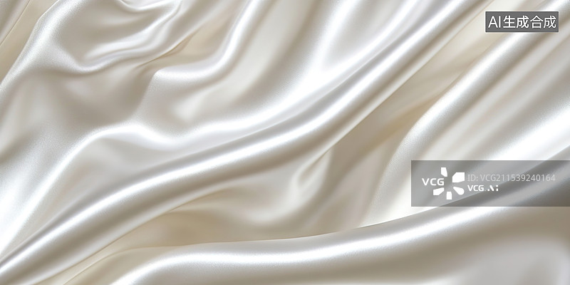 【AI数字艺术】奢华丝绸优雅抽象黑灰银白背景光滑缎面质地闪耀织物褶皱图片素材