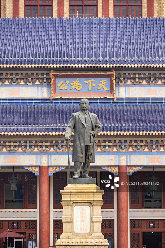 广州中山纪念堂前孙中山先生铜像图片素材
