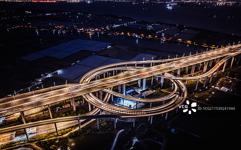 粤港澳大湾区广州南沙大桥航拍日景晚霞夜景图片素材