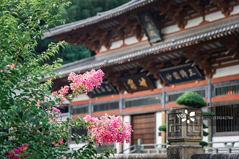宁波香山教寺，景色宜人，建筑精美图片素材