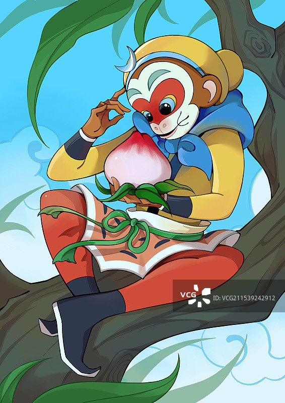 孙悟空国风插画图片素材