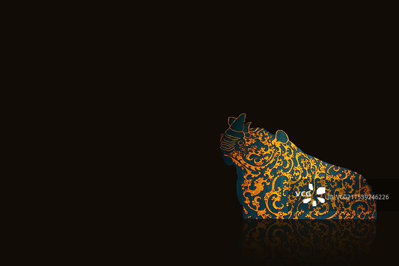 洛阳博物馆，雀金绣，错金银云纹铜犀尊图片素材