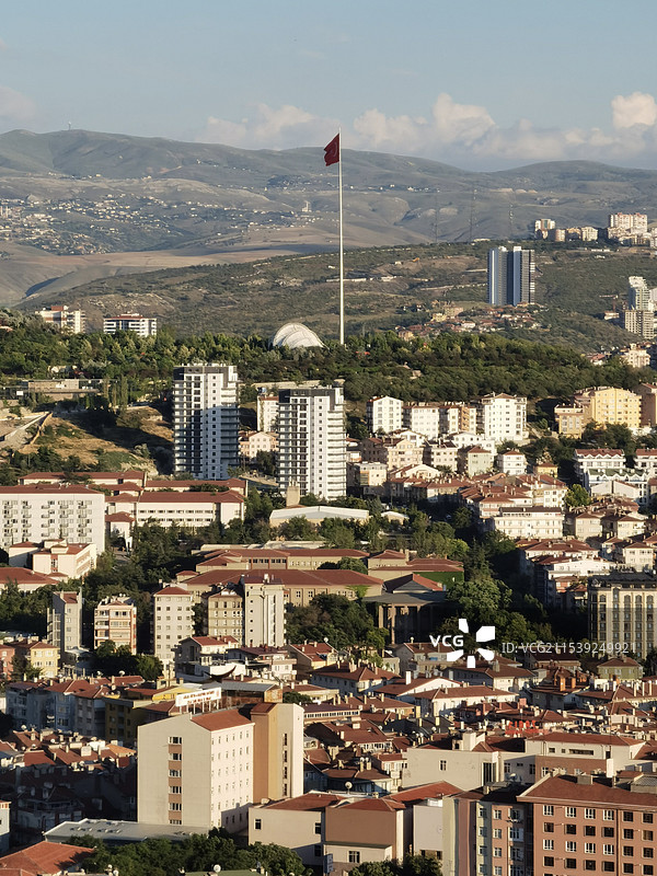 安卡拉城堡航拍视角俯瞰土耳其首都安卡拉图片素材
