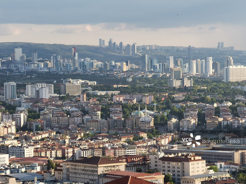 安卡拉城堡航拍视角俯瞰土耳其首都安卡拉图片素材