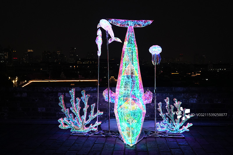 南京中华门城墙新年灯会图片素材