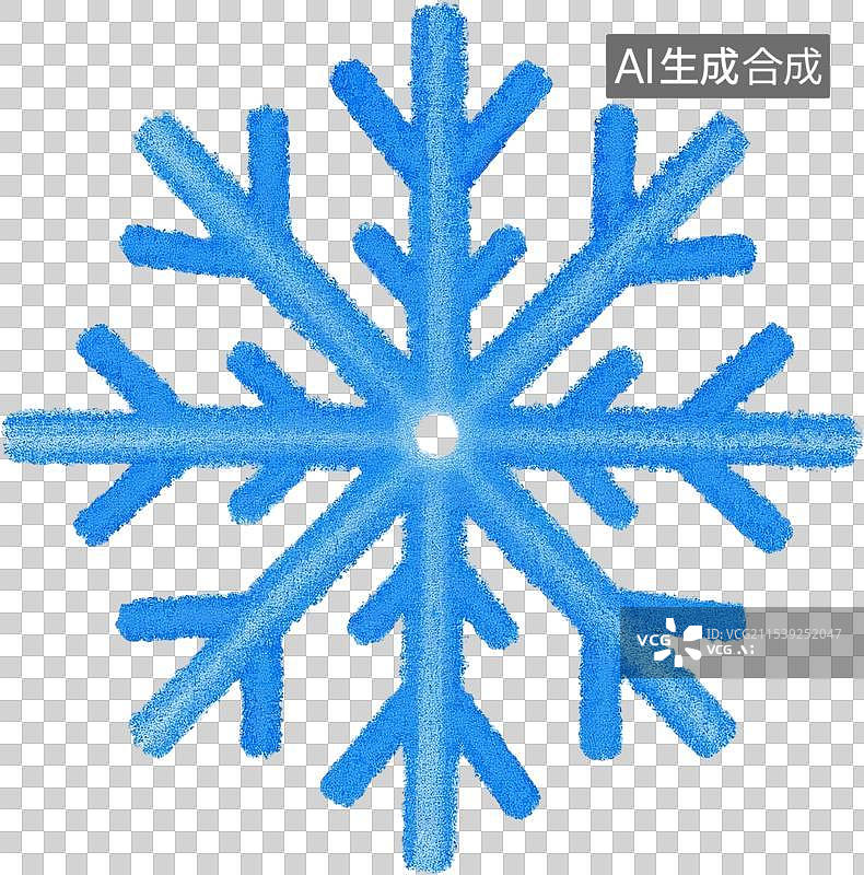【AI数字艺术】蓝色雪花插画元素图片素材
