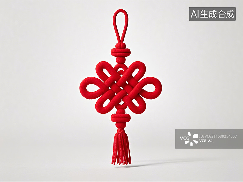 【AI数字艺术】新年红色中国结图片素材