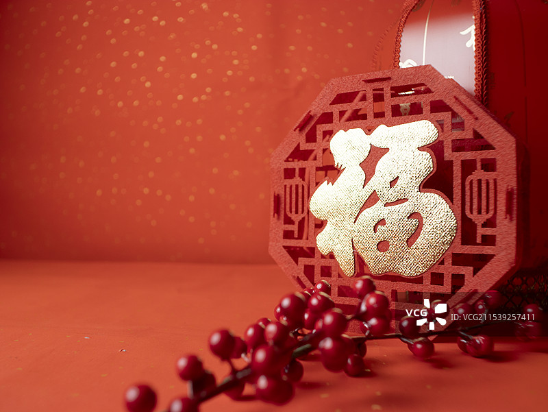 春节春字福字中国年装饰品图片素材