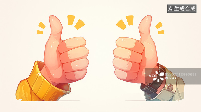 【AI数字艺术】举起大拇指手势图片素材