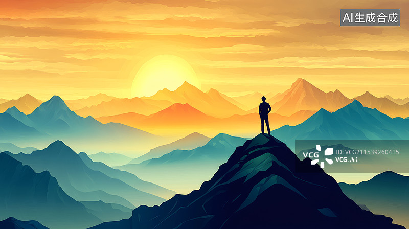 【AI数字艺术】在最高山顶图片素材