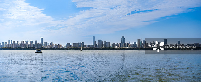 武汉东湖天际线城景图片素材