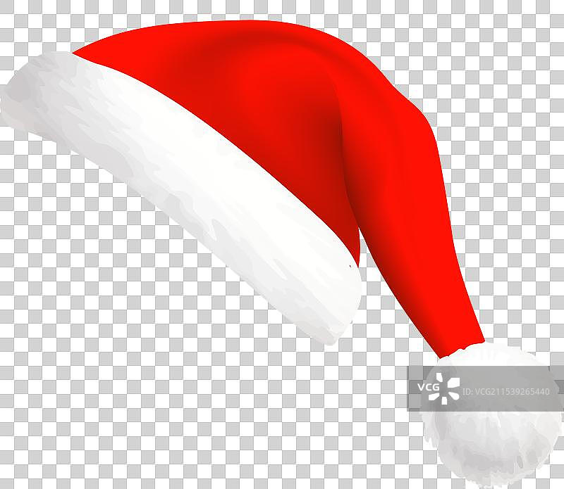 圣诞老人帽子，带毛边，红色的新年帽子图片素材