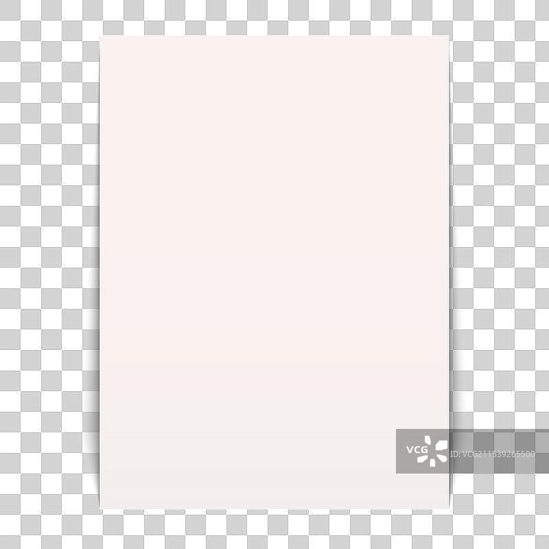 白色背景上的阴影空白纸张图片素材