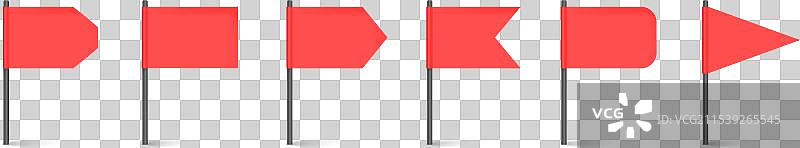 红旗设置地图标记用于GPS点的概念图片素材