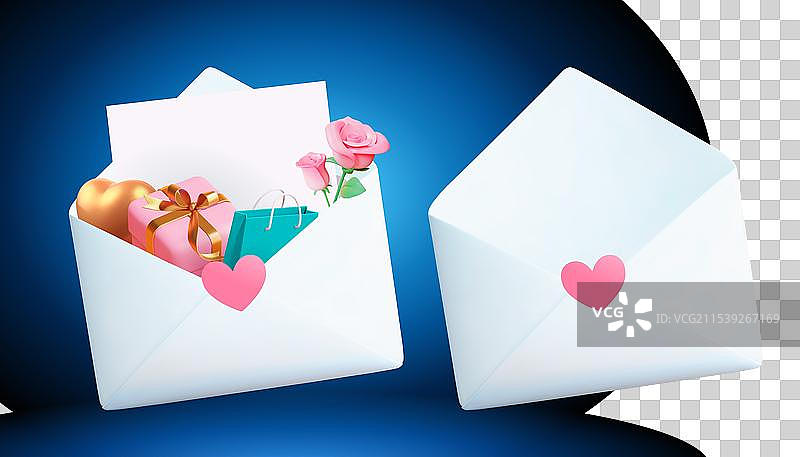 3D情书信封图片素材