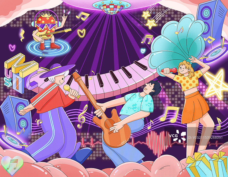 草莓音乐节图片素材