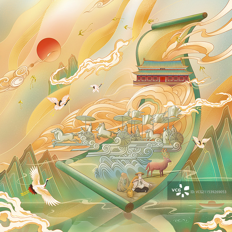 新中式国潮插画图片素材