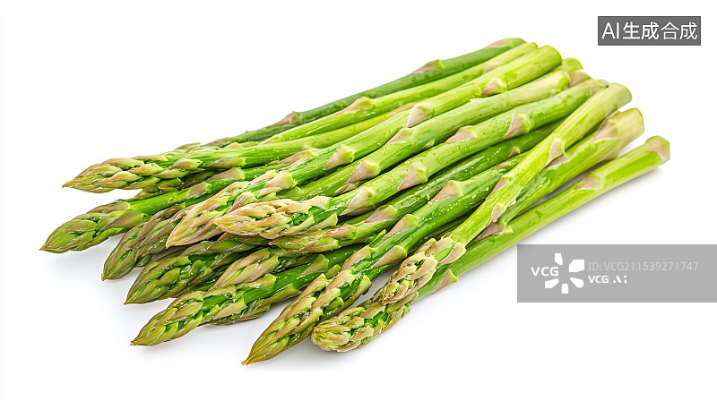 【AI数字艺术】白色背景下的新鲜蔬菜-芦笋图片素材