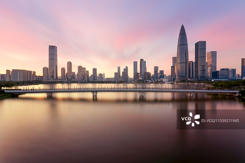 深圳 后海 南山区 午后 日落 晚霞图片素材