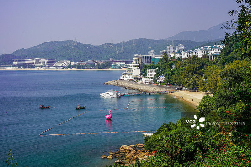 深圳大鹏半岛金沙湾海岸线图片素材