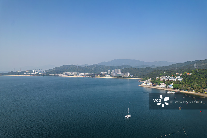 深圳大鹏云海山庄海岸线图片素材