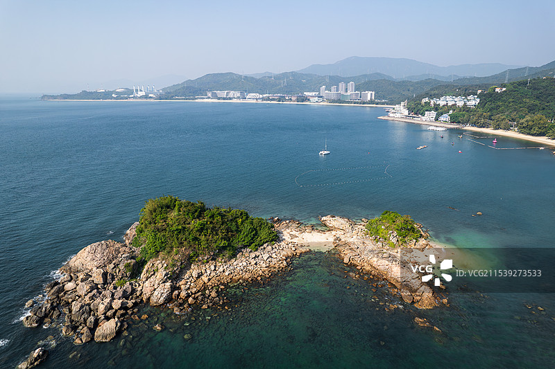 深圳大鹏云海山庄海岸线图片素材