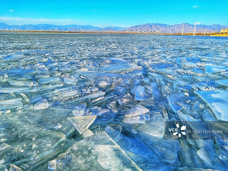 官厅湖冰凌之景观图片素材